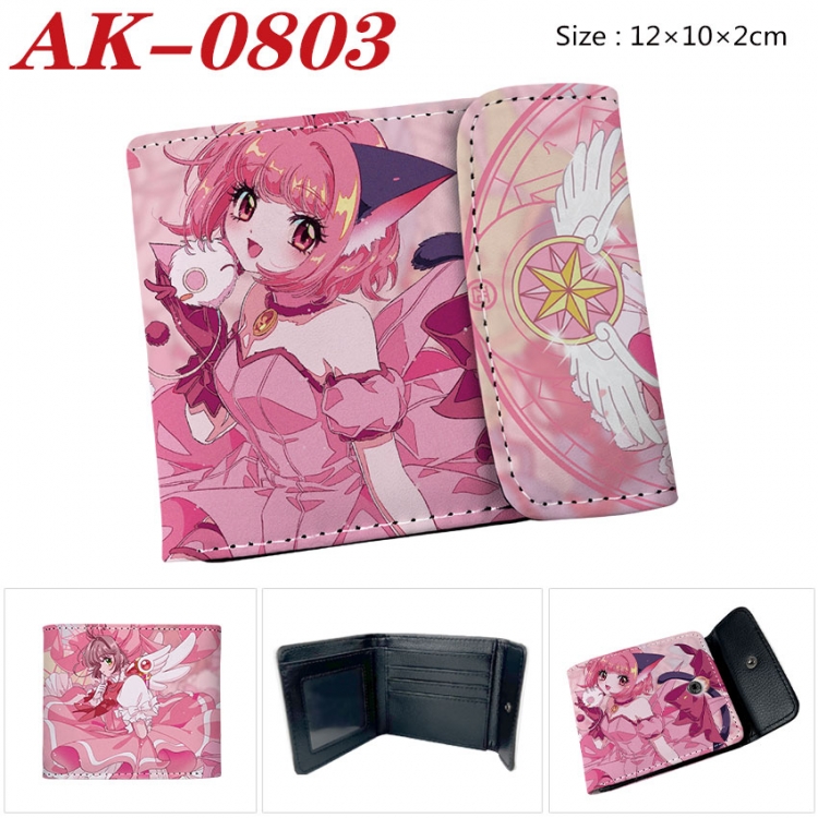 Magic Maiden Anime PU leather full color buckle two fold wallet 12X10X2CM  ak-0803