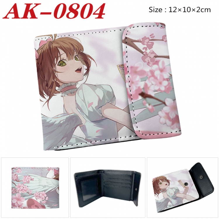 Magic Maiden Anime PU leather full color buckle two fold wallet 12X10X2CM  ak-0804