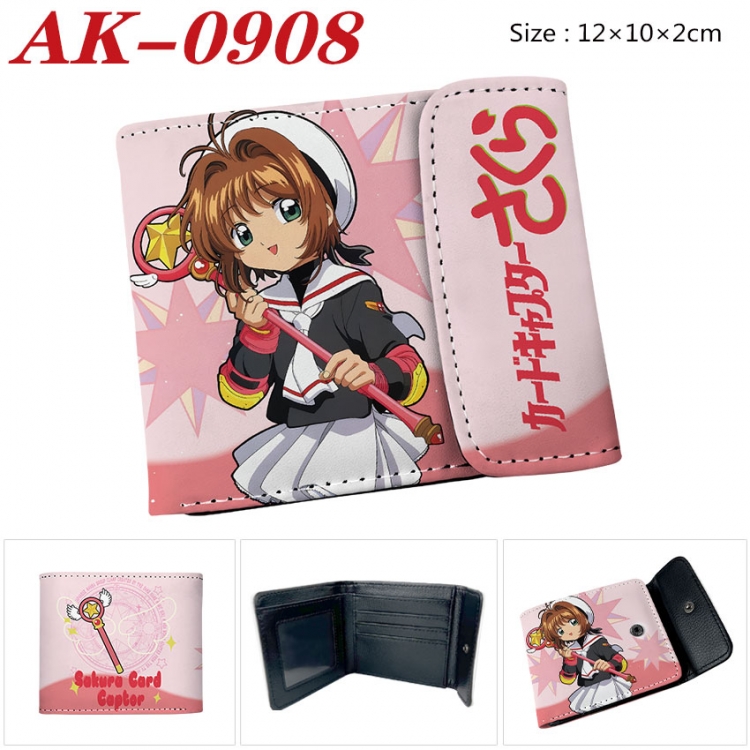 Magic Maiden Anime PU leather full color buckle two fold wallet 12X10X2CM  ak-0908