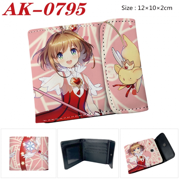 Magic Maiden Anime PU leather full color buckle two fold wallet 12X10X2CM ak-0795