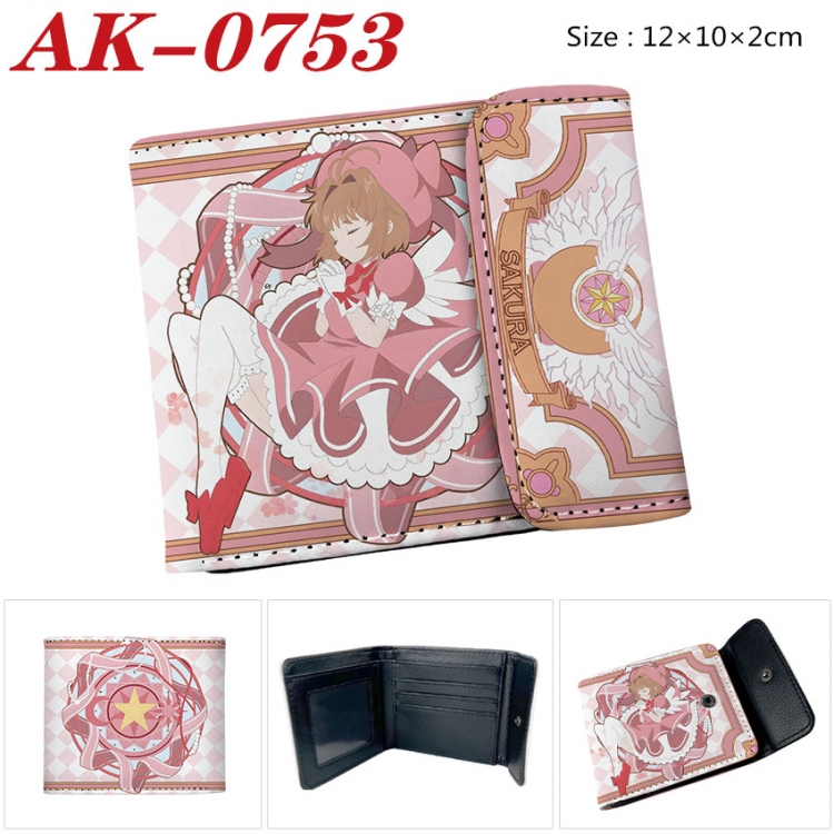 Magic Maiden Anime PU leather full color buckle two fold wallet 12X10X2CM ak-0753