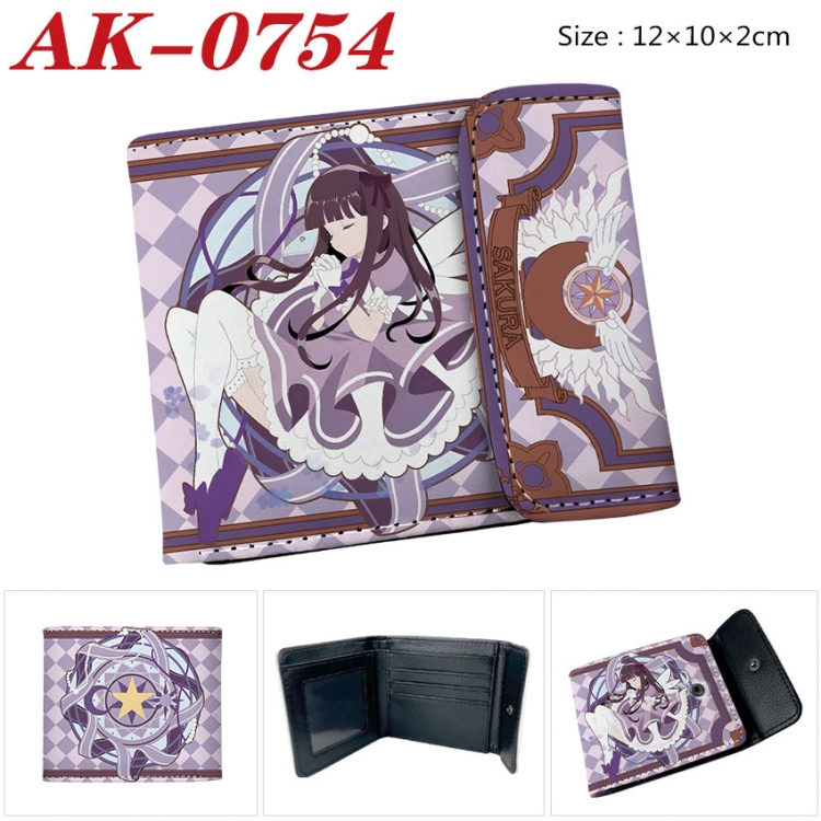 Magic Maiden Anime PU leather full color buckle two fold wallet 12X10X2CM  ak-0754