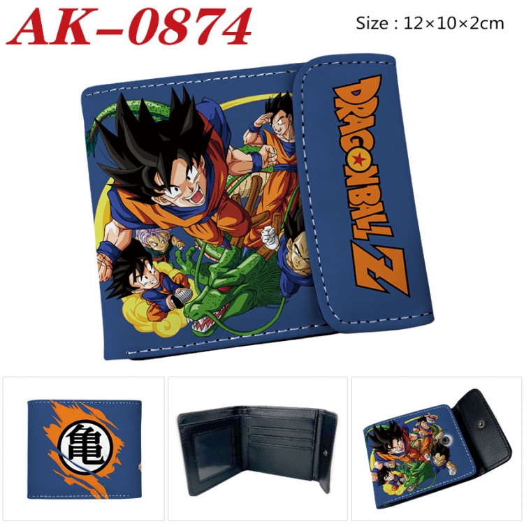 DRAGON BALL Anime PU leather full color buckle two fold wallet 12X10X2CM  ak-0874