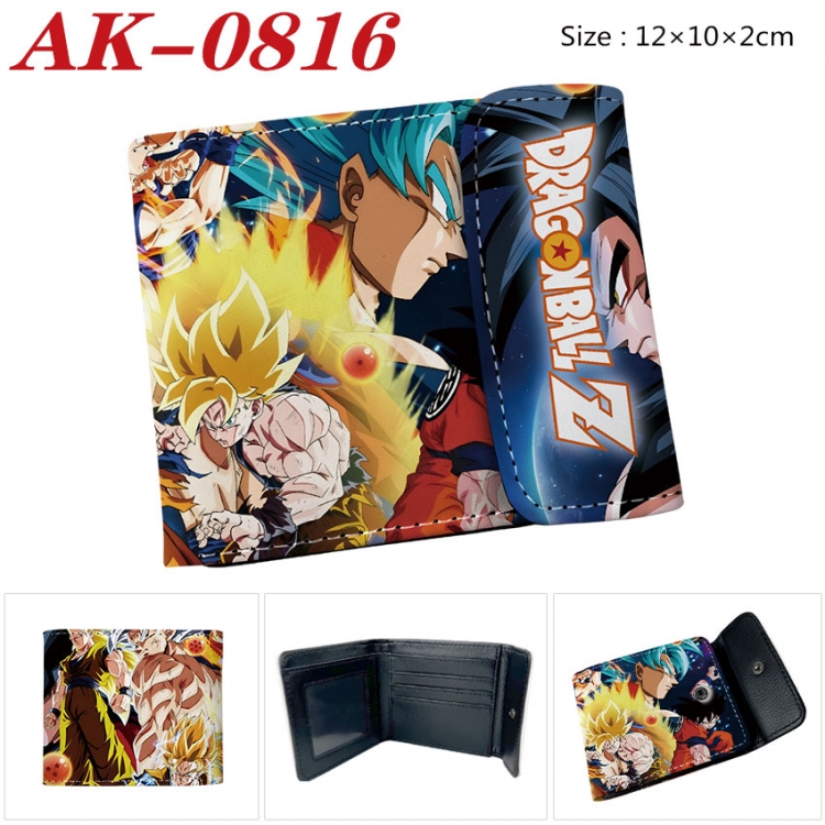 DRAGON BALL Anime PU leather full color buckle two fold wallet 12X10X2CM  ak-0816