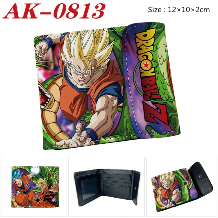 DRAGON BALL Anime PU leather full color buckle two fold wallet 12X10X2CM  ak-0813