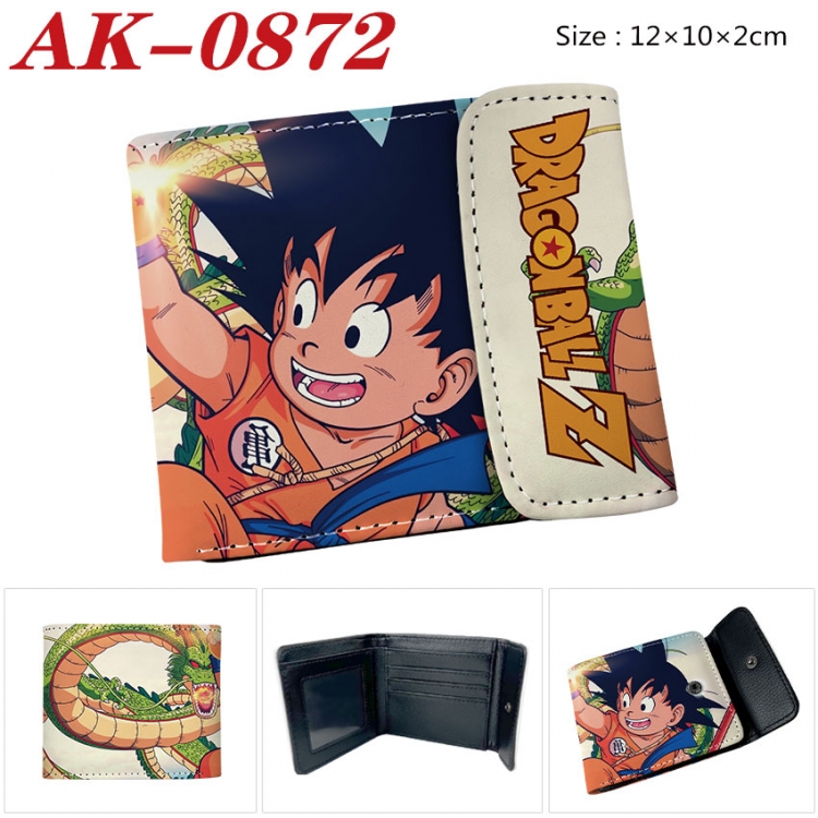 DRAGON BALL Anime PU leather full color buckle two fold wallet 12X10X2CM  ak-0872