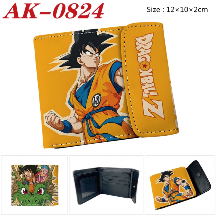 DRAGON BALL Anime PU leather full color buckle two fold wallet 12X10X2CM ak-0824