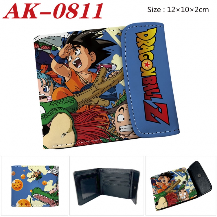 DRAGON BALL Anime PU leather full color buckle two fold wallet 12X10X2CM  ak-0811