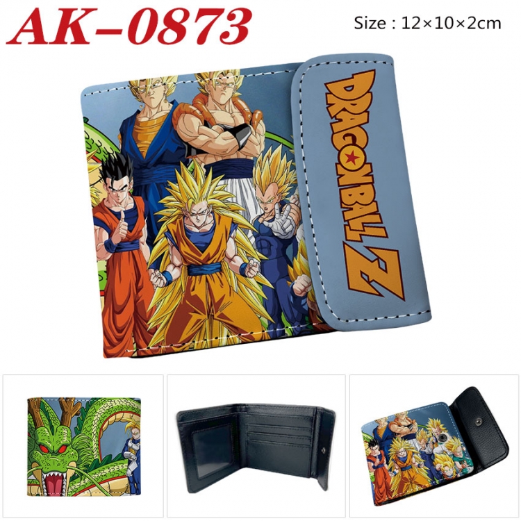 DRAGON BALL Anime PU leather full color buckle two fold wallet 12X10X2CM ak-0873