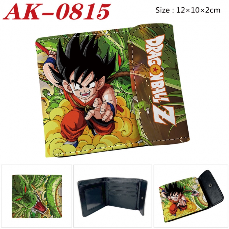 DRAGON BALL Anime PU leather full color buckle two fold wallet 12X10X2CM ak-0815