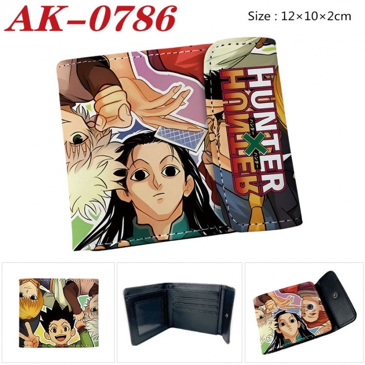 HunterXHunter Anime PU leather full color buckle two fold wallet 12X10X2CM  ak-0786