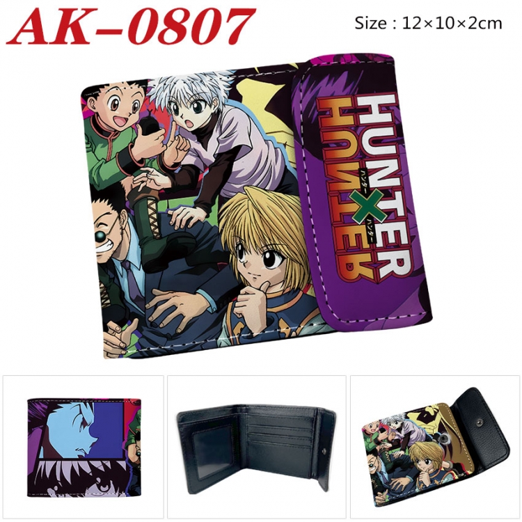 HunterXHunter Anime PU leather full color buckle two fold wallet 12X10X2CM ak-0807