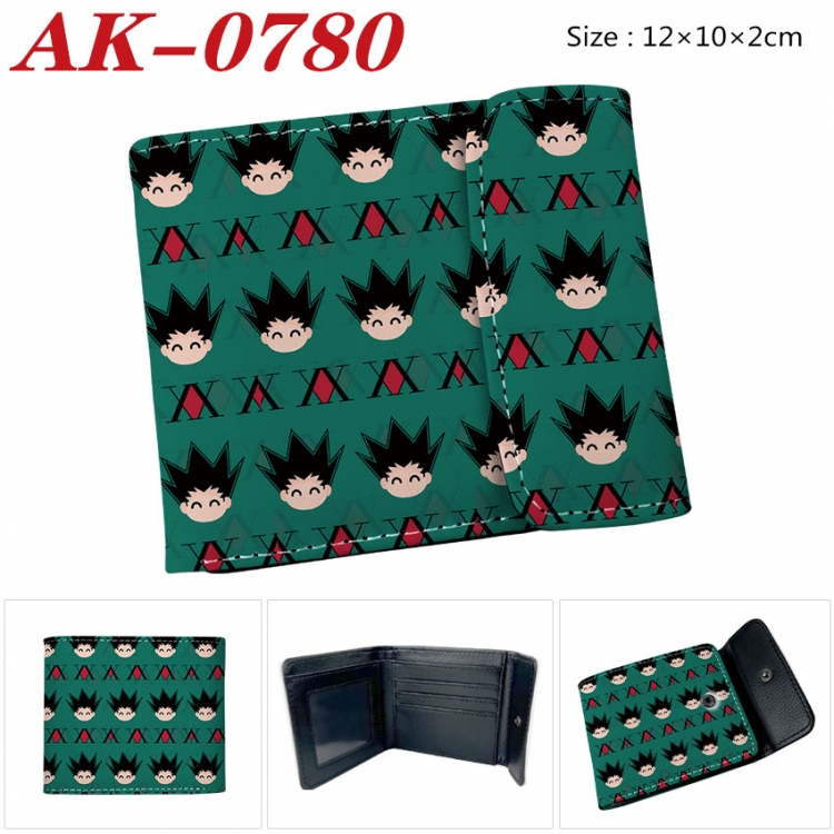 HunterXHunter Anime PU leather full color buckle two fold wallet 12X10X2CM  ak-0780