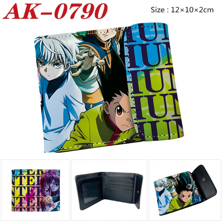 HunterXHunter Anime PU leather full color buckle two fold wallet 12X10X2CM ak-0790