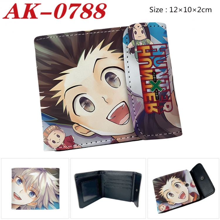 HunterXHunter Anime PU leather full color buckle two fold wallet 12X10X2CM  ak-0788