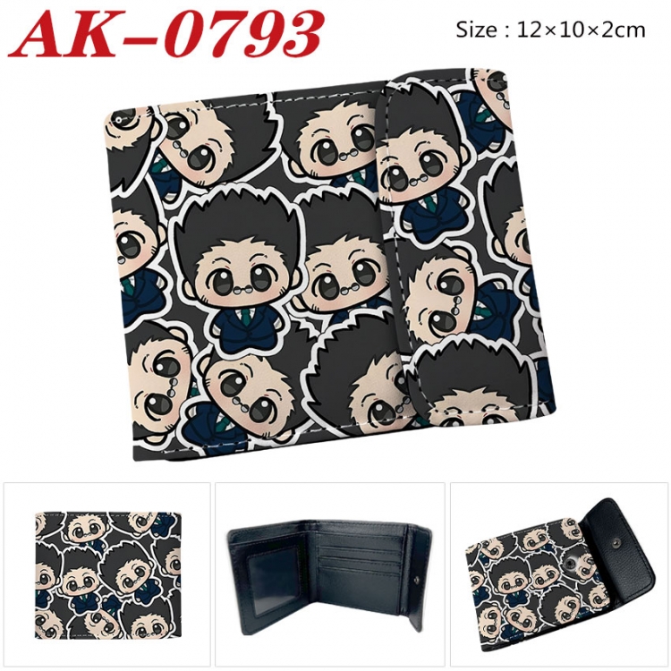 HunterXHunter Anime PU leather full color buckle two fold wallet 12X10X2CM  ak-0793