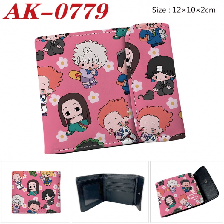 HunterXHunter Anime PU leather full color buckle two fold wallet 12X10X2CM ak-0779