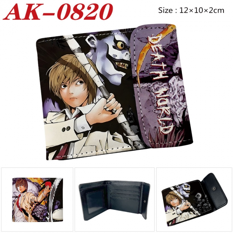 Death note Anime PU leather full color buckle two fold wallet 12X10X2CM ak-0820