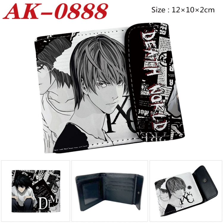 Death note Anime PU leather full color buckle two fold wallet 12X10X2CM  ak-0888