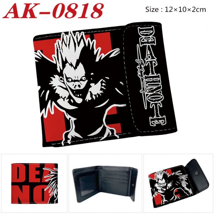 Death note Anime PU leather full color buckle two fold wallet 12X10X2CMak-0818