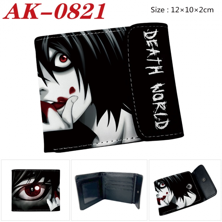 Death note Anime PU leather full color buckle two fold wallet 12X10X2CM  ak-0821