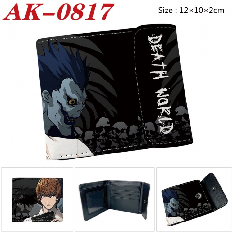 Death note Anime PU leather full color buckle two fold wallet 12X10X2CM  ak-0817