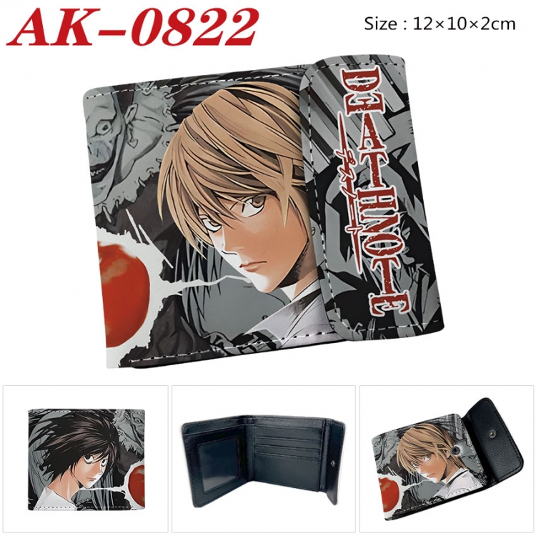 Death note Anime PU leather full color buckle two fold wallet 12X10X2CM  ak-0822