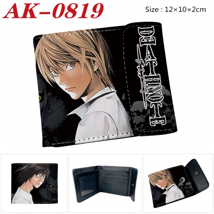 Death note Anime PU leather full color buckle two fold wallet 12X10X2CM ak-0819