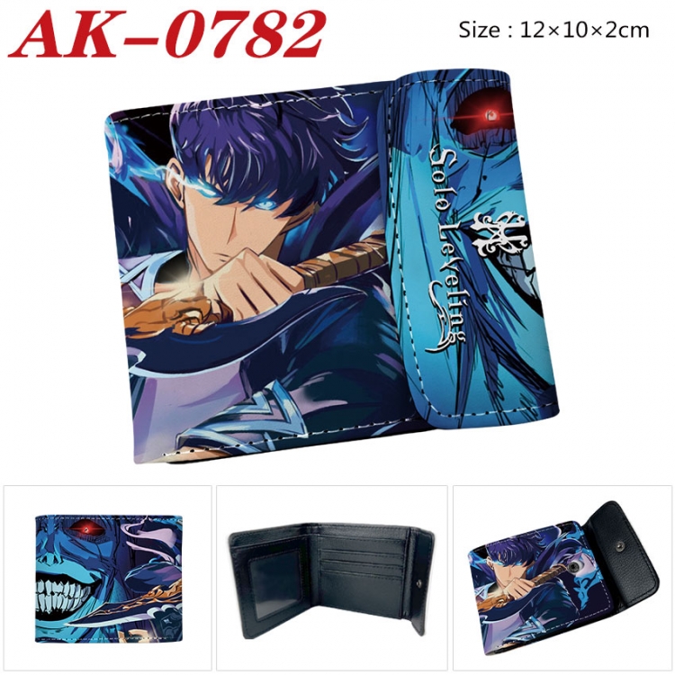 Solo Leveling:Arise Anime PU leather full color buckle two fold wallet 12X10X2CM ak-0782