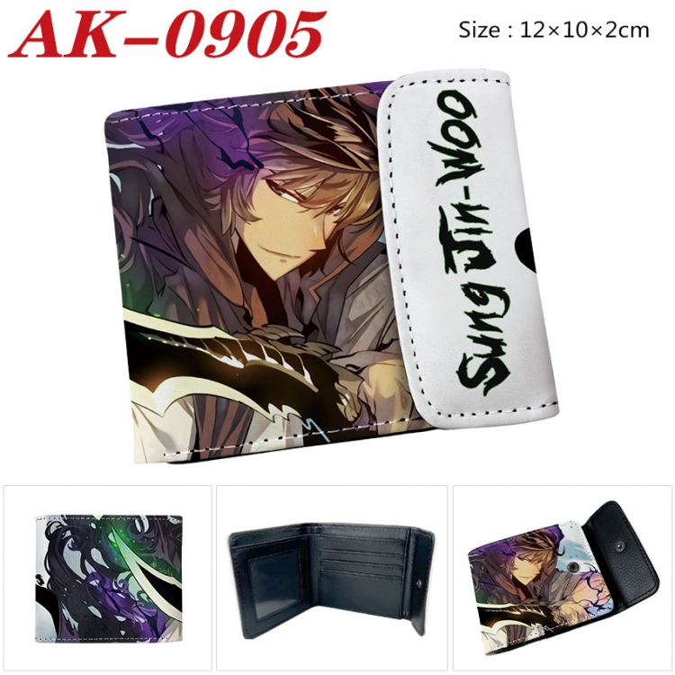 Solo Leveling:Arise Anime PU leather full color buckle two fold wallet 12X10X2CM  ak-0905