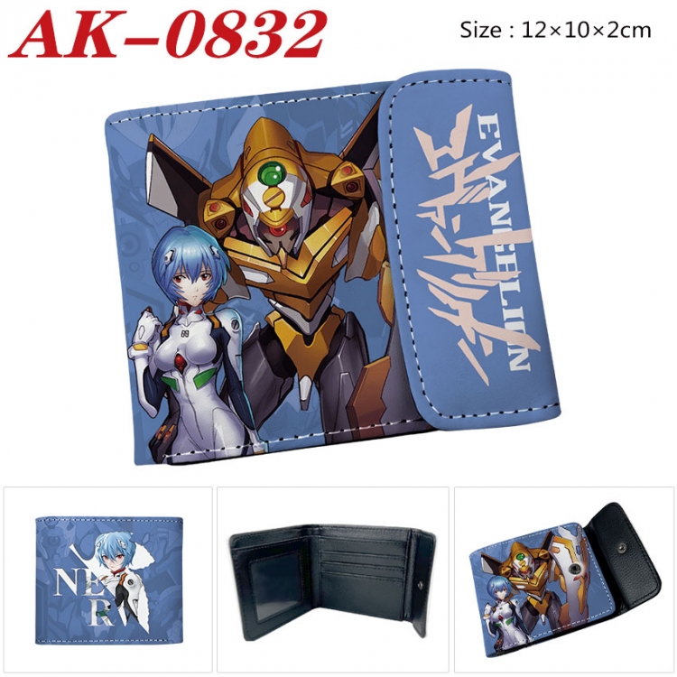 EVA Anime PU leather full color buckle two fold wallet 12X10X2CM  ak-0832