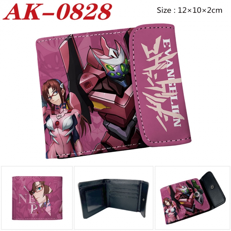 EVA Anime PU leather full color buckle two fold wallet 12X10X2CM  ak-0828