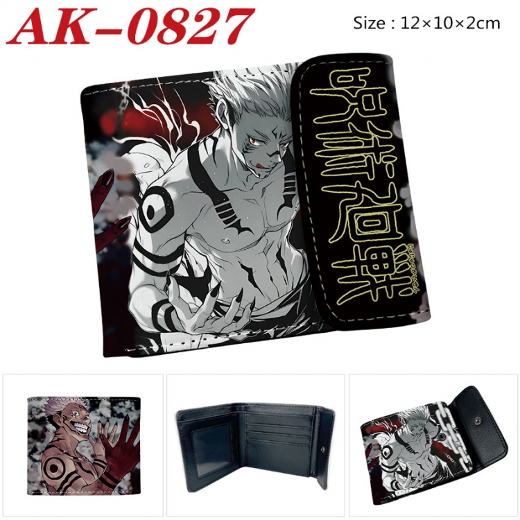 Jujutsu Kaisen Anime PU leather full color buckle two fold wallet 12X10X2CM ak-0827