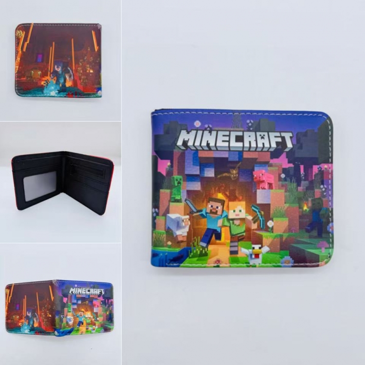 Minecraft Full color Two fold short card case wallet 11X9.5CM 0521