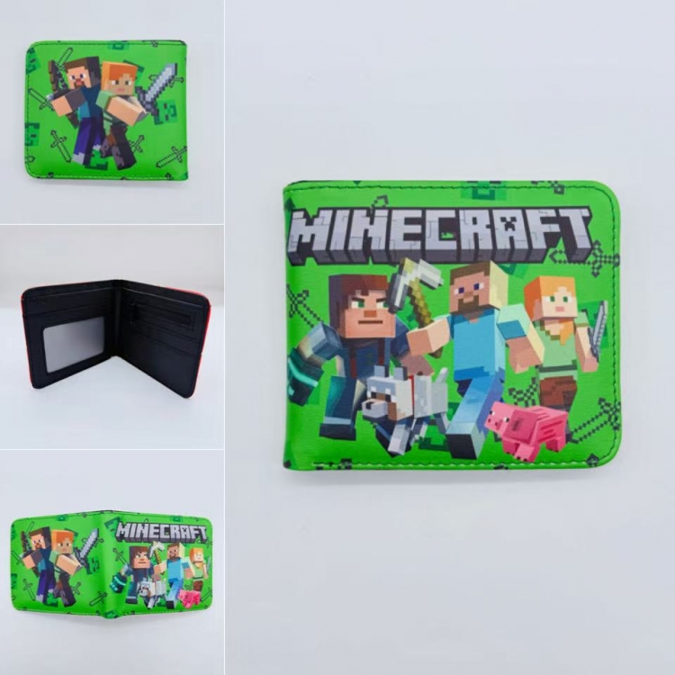 Minecraft Full color Two fold short card case wallet 11X9.5CM 0518