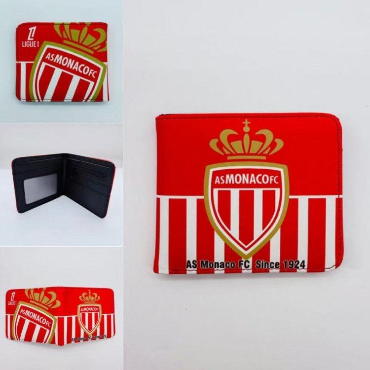 AS Monaco FC Full color Two fold short card case wallet 11X9.5CM