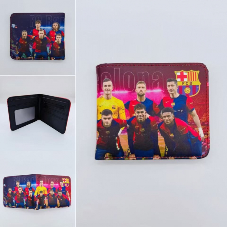 Team Barcelona Full color Two fold short card case wallet 11X9.5CM