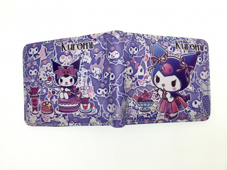 Kuromi Anime two fold  Short wallet 11X9.5CM 60G B-1799