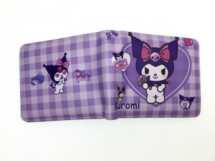 Kuromi Anime two fold  Short wallet 11X9.5CM 60G   B-1800