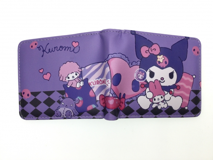 Kuromi Anime two fold  Short wallet 11X9.5CM 60G B-1798