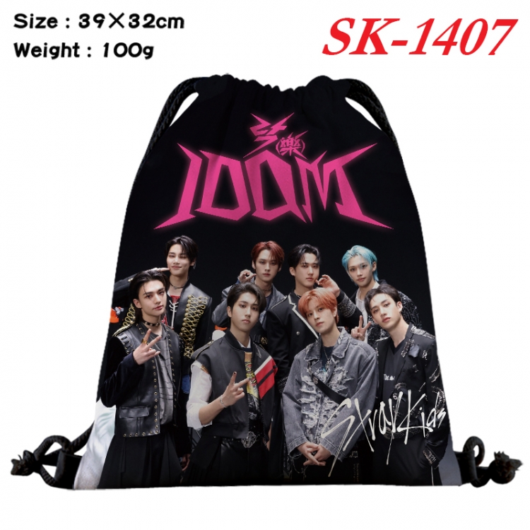 straykids cartoon Waterproof Nylon Full Color Drawstring Pocket 39x32cm SK-1407