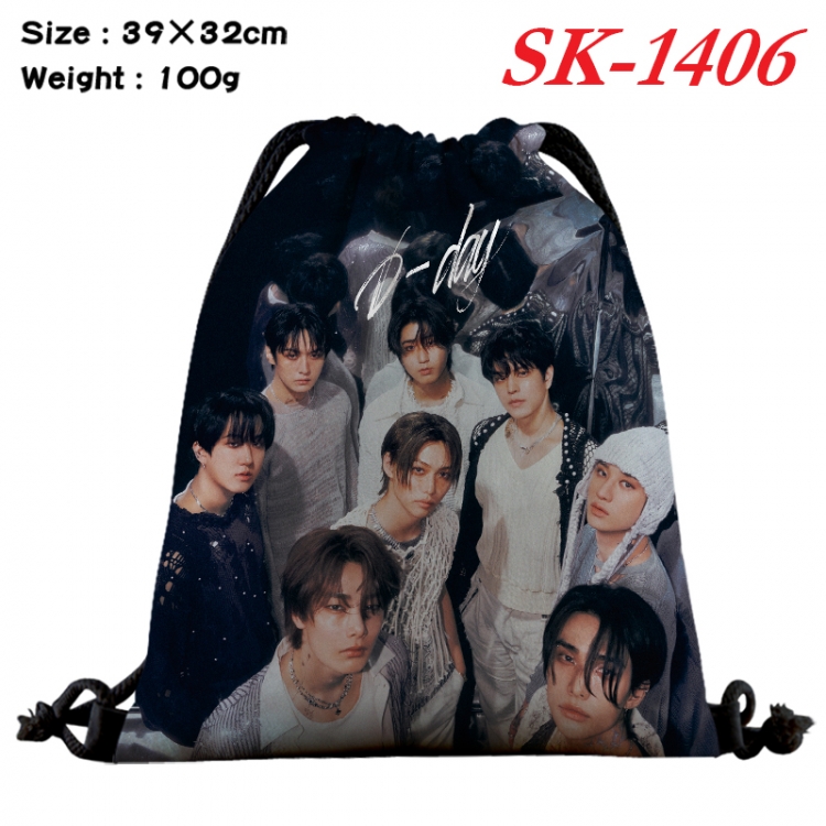 straykids cartoon Waterproof Nylon Full Color Drawstring Pocket 39x32cm  SK-1406