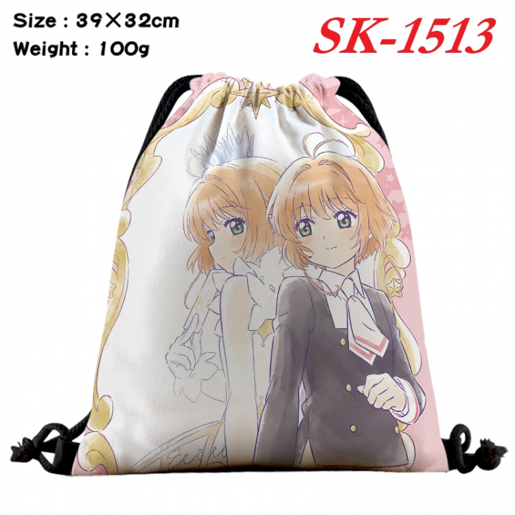 Card Captor Sakura cartoon Waterproof Nylon Full Color Drawstring Pocket 39x32cm  SK-1513