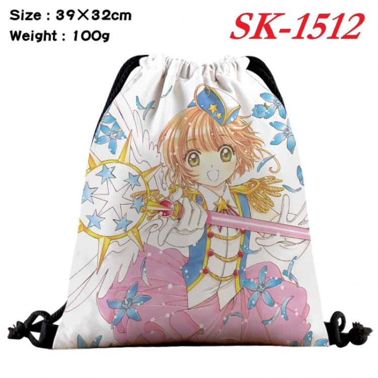 Card Captor Sakura cartoon Waterproof Nylon Full Color Drawstring Pocket 39x32cm   SK-1512