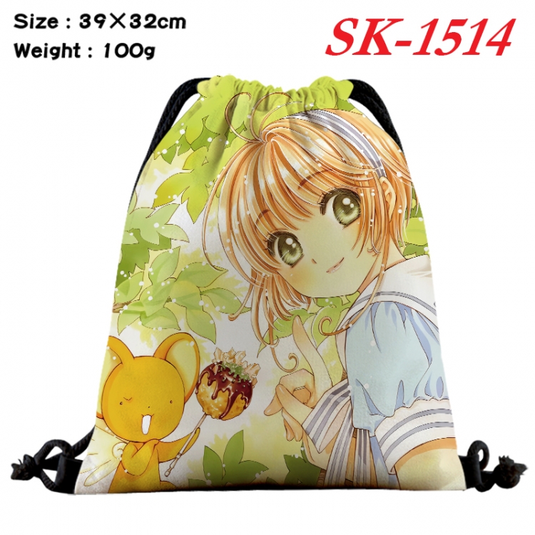 Card Captor Sakura cartoon Waterproof Nylon Full Color Drawstring Pocket 39x32cm SK-1514