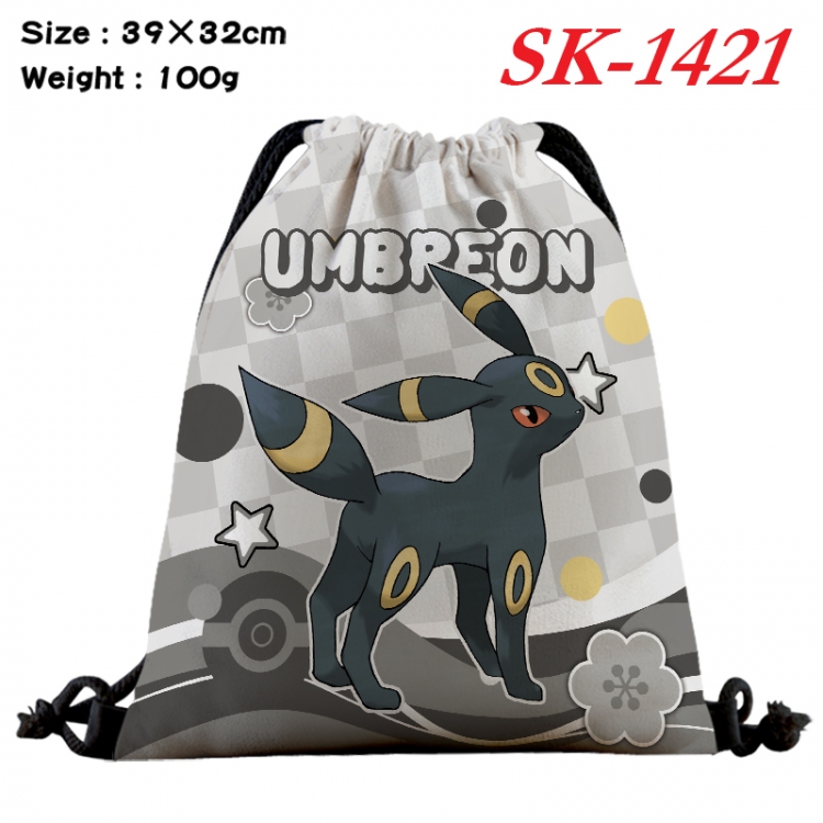 Pokemon cartoon Waterproof Nylon Full Color Drawstring Pocket 39x32cm   SK-1421