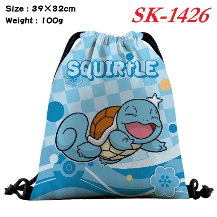 Pokemon cartoon Waterproof Nylon Full Color Drawstring Pocket 39x32cm SK-1426