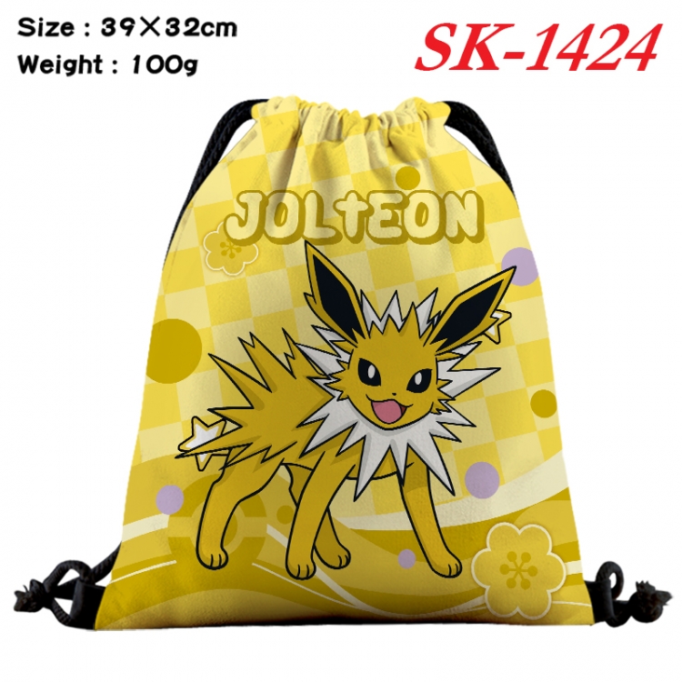 Pokemon cartoon Waterproof Nylon Full Color Drawstring Pocket 39x32cm  SK-1424