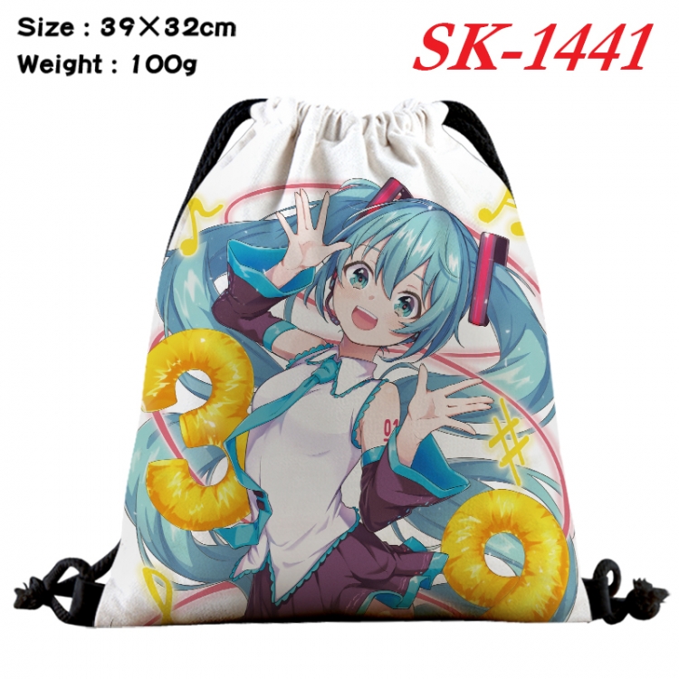 Hatsune Miku cartoon Waterproof Nylon Full Color Drawstring Pocket 39x32cm  SK-1441