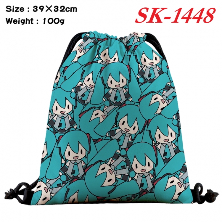 Hatsune Miku cartoon Waterproof Nylon Full Color Drawstring Pocket 39x32cm  SK-1448